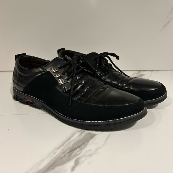 Gatsby Genuine Leather Orthopaedic Black Oxfords Size 11.5 (45) - Picture 1 of 7